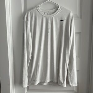 Nike White Long Sleeve Dri-Fit Tee